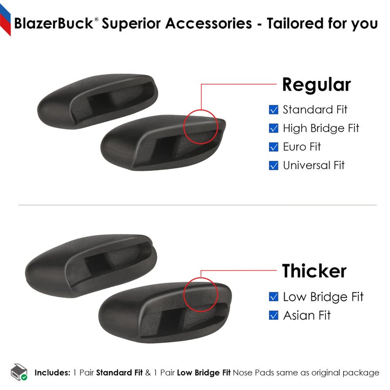 BLAZERBUCK Replacement Nose Pads Piece for Oakley Flak Jacket XLJ/Flak 2.0 XL/Half Jacket - Black - Image 5